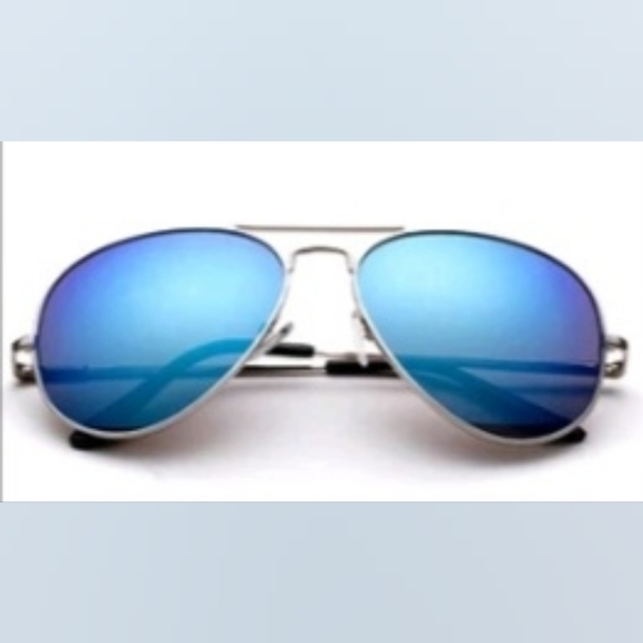 Source Unknown Accessories - Blue Mirrored Unisex Aviator Adult Sunglasses